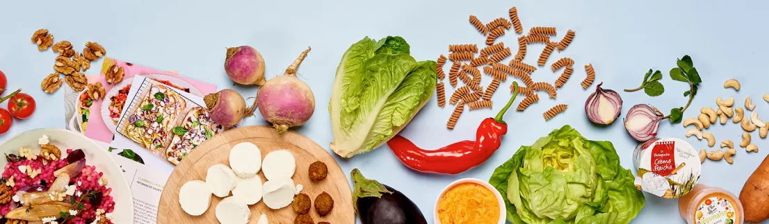 Een variatie aan groenten en andere ingredienten van Ekomenu