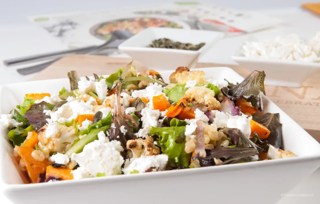 Een heerlijke salade die we gemaakt hebben met HelloFresh