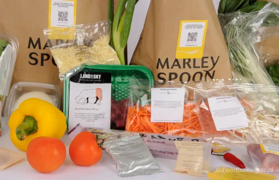 Marley Spoon zakken en inhoud close up