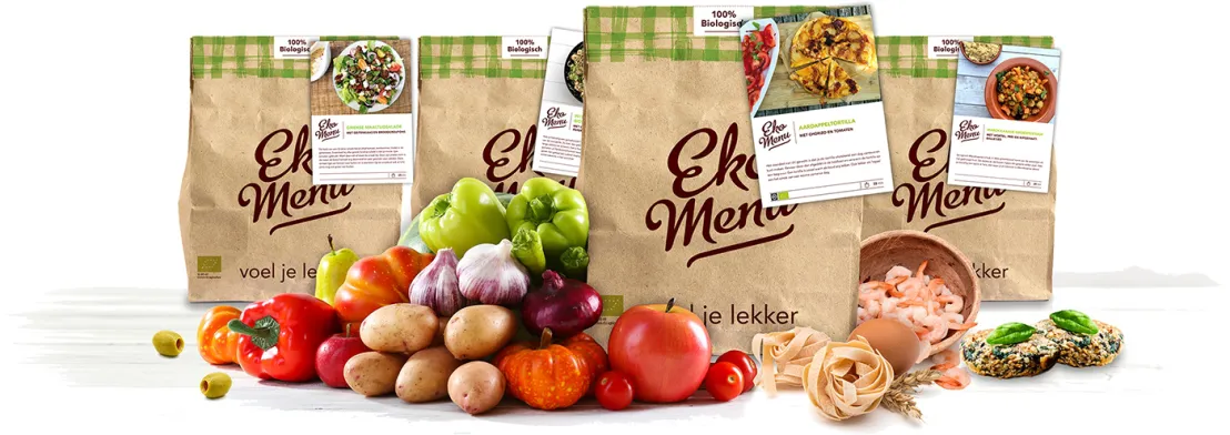 Ekomenu zakken en ingrediënten die 100% biologisch zijn