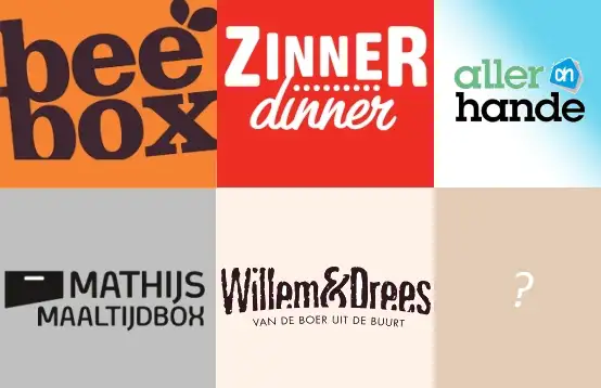 Logo's van maaltijdboxen die niet meer bestaan