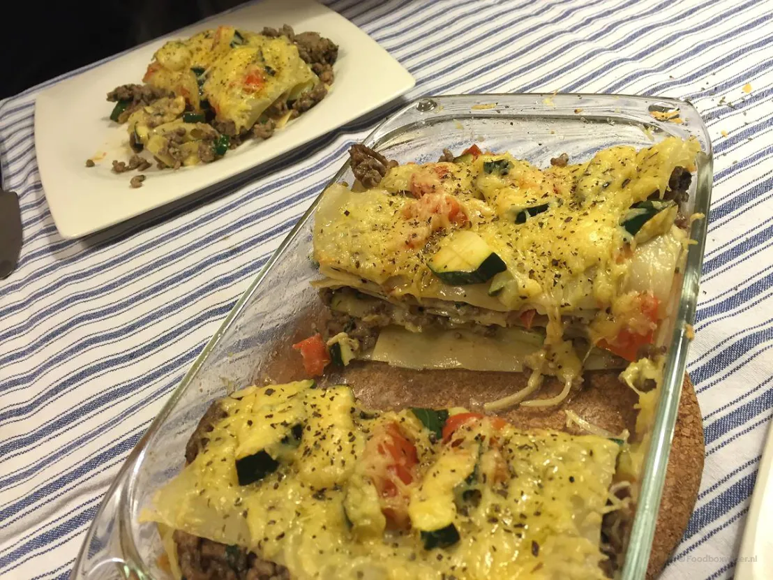 We hebben goed gegeten van de Snelle lasagne met groente en gehakt