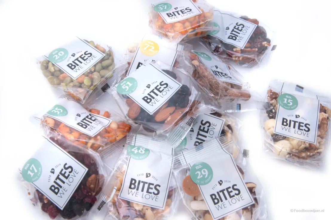 Veel zakjes met inhoud van Bites We Love