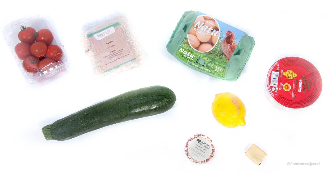 Risotto met geroosterde groenten de benodigde ingrediënten