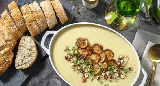 Romige soep en stokbrood van HelloFresh kerstbox