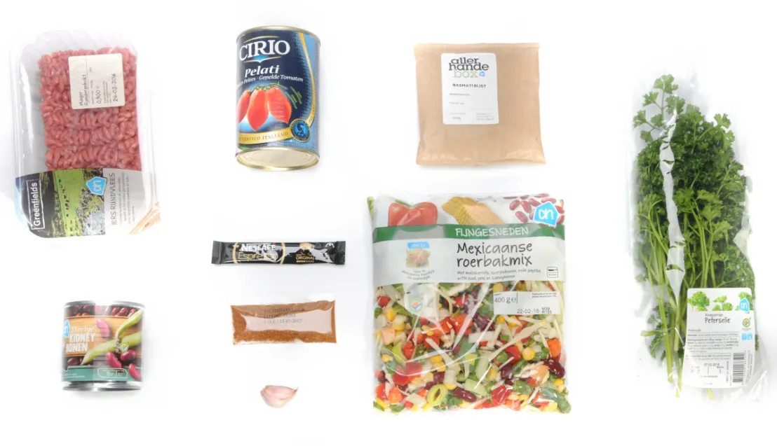 Chili con carne ingrediënten