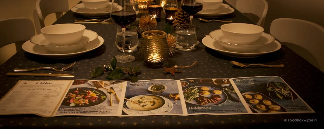 De receptkaarten op tafel