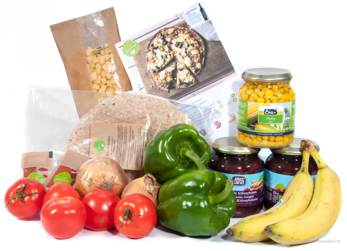 Alles wat we nodig hebben voor de Mexicaanse tortillapizza zit in de box