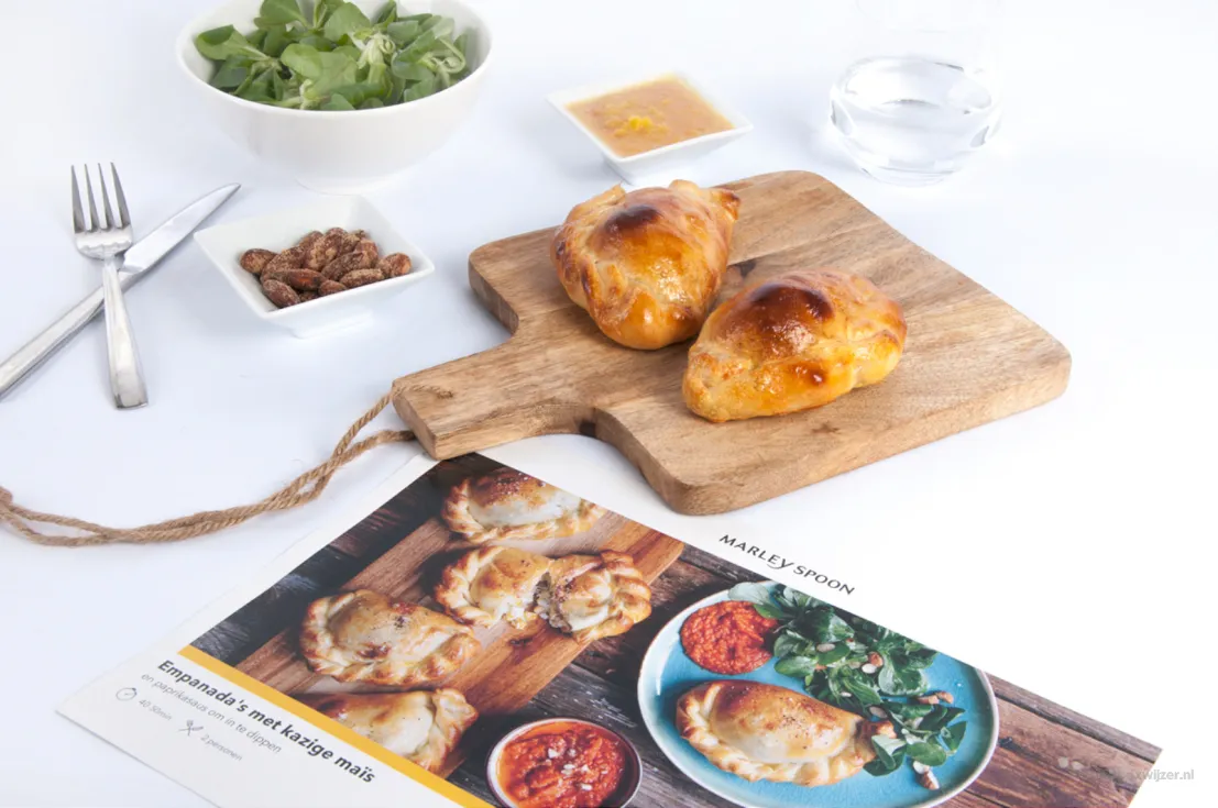 Nogmaals de empanada's met kazige mais en de receptkaart