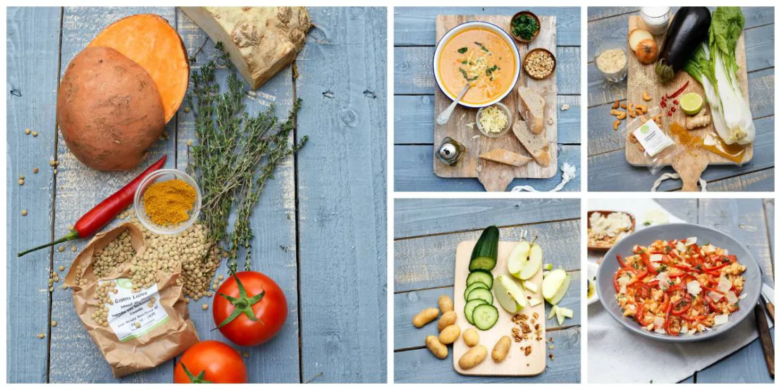 Collage van HelloFresh gerechten