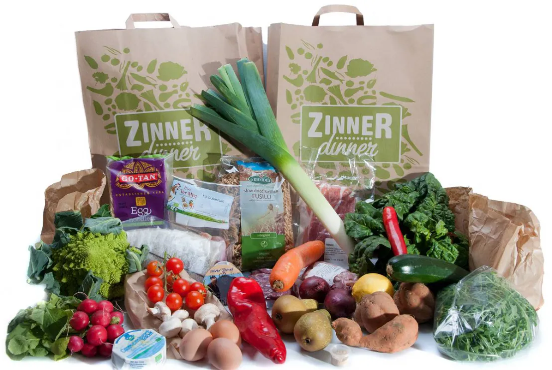 De tassen van Zinner Dinner met veel verse producten