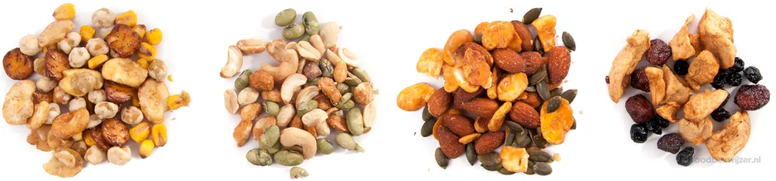 Verschillende bites die we in onze Graze snackbox vinden
