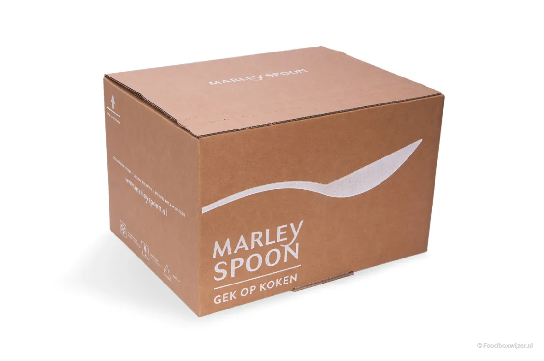 De doos van de maaltijdbox van Marley Spoon
