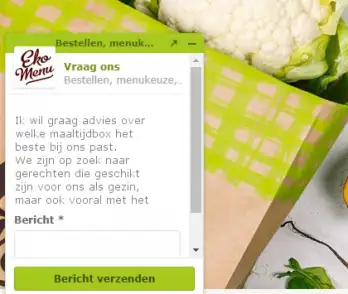 Chatbox van Ekomenu