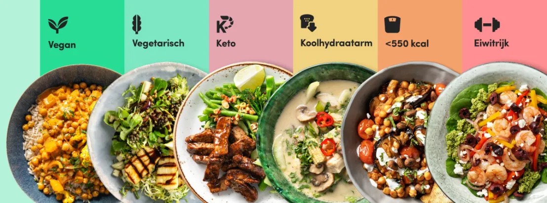 De verschillende gerechten waaruit je kunt kiezen bij Green Chef