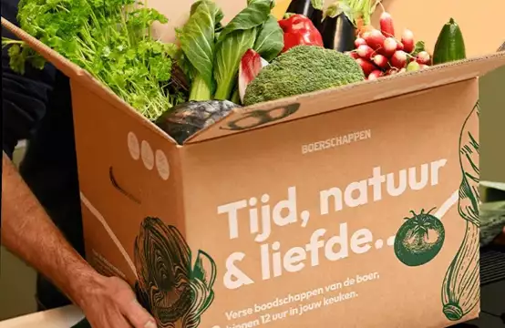 Boerschappen boodschappen vers thuis gebracht