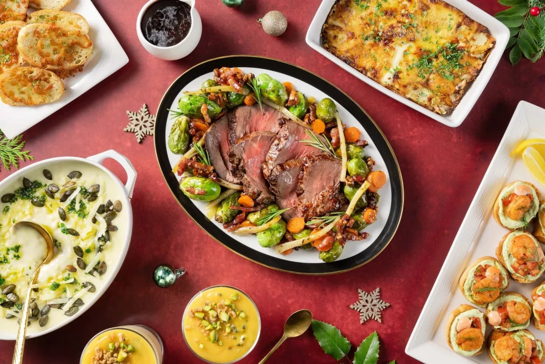 Hoofdgerecht uit de kerstbox van hellofresh met vlees op het menu