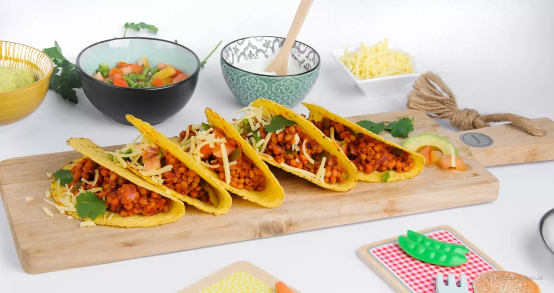 Kindvriendelijke en vegetarische taco's van hellofresh met extra salsa en dips